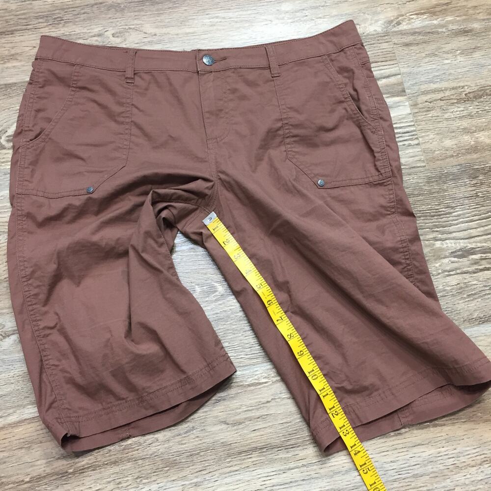 PrAna Outdoor Hiking Bermuda Shorts 14 Brown Organic Cotton Granolagirl Earthy - Picture 6 of 9